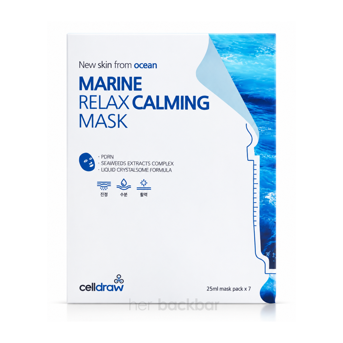 CellDraw Marine Calming PDRN Mask hydrating sheet mask for sensitive, dehydrated and post-treatment skin