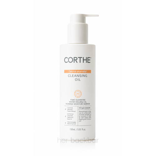 Corthe Dermo Essential Cleansing Oil for gentle makeup removal and pore cleansing