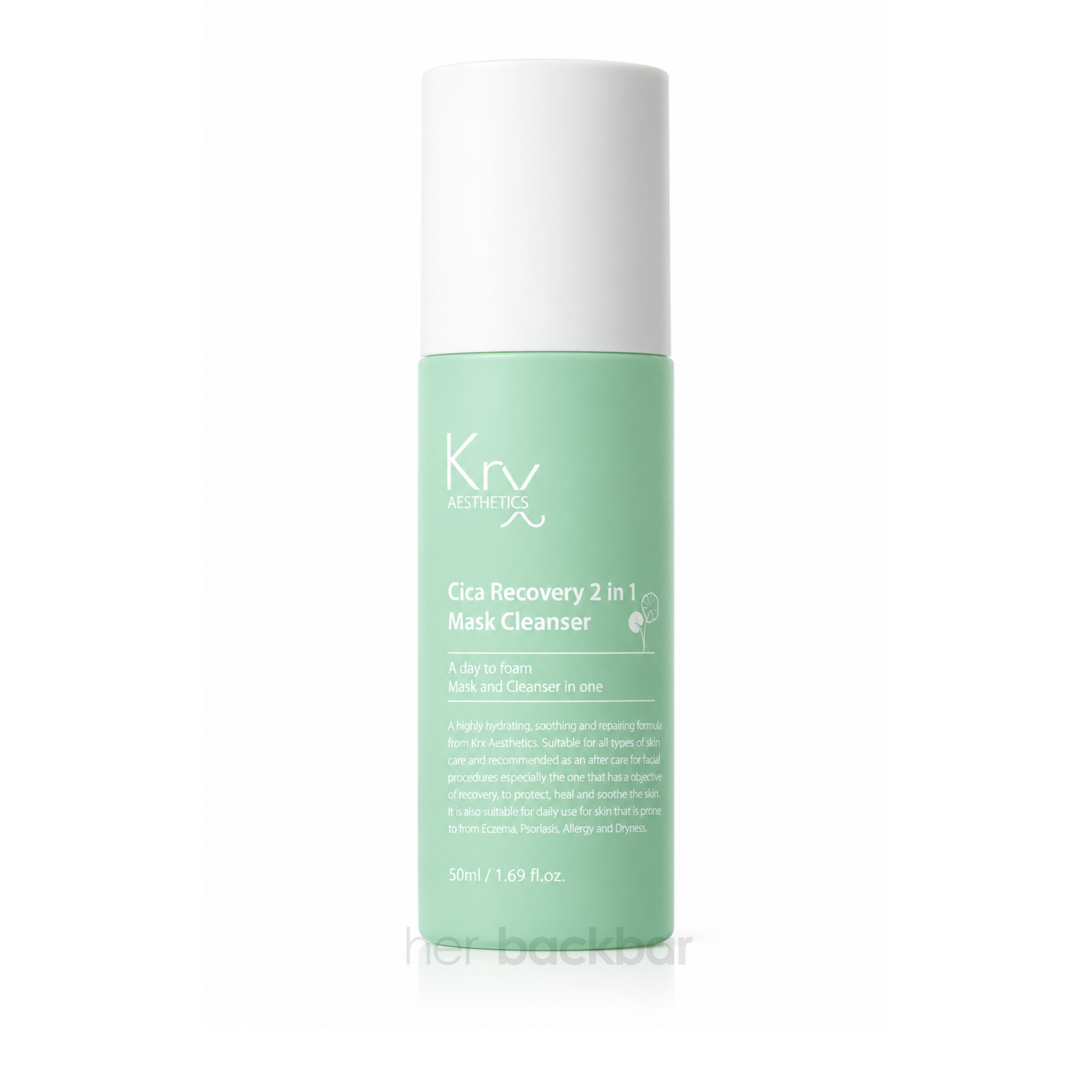 KrX Cica Recovery 2 in 1 Cleanser and mask, 50ml