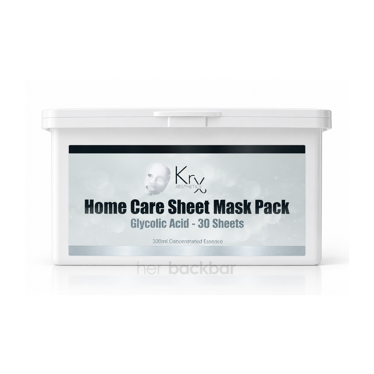 KrX Glycolic Acid Home Care Masks exfoliating Tencel sheet masks for smoother, brighter-looking skin, 30 sheets
