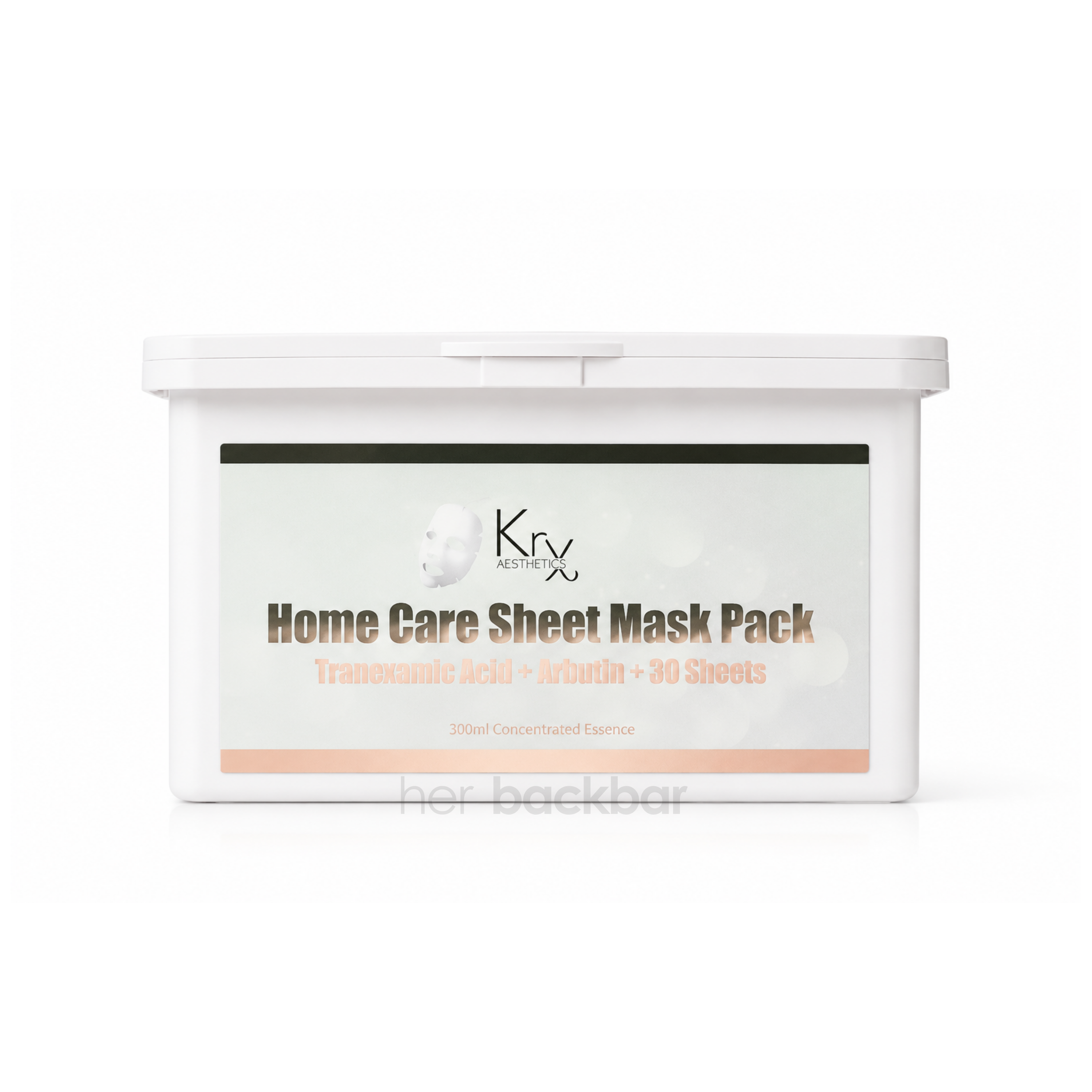 KrX Home Care Sheet Mask Pack with tranexamic acid and arbutin, 30 sheets