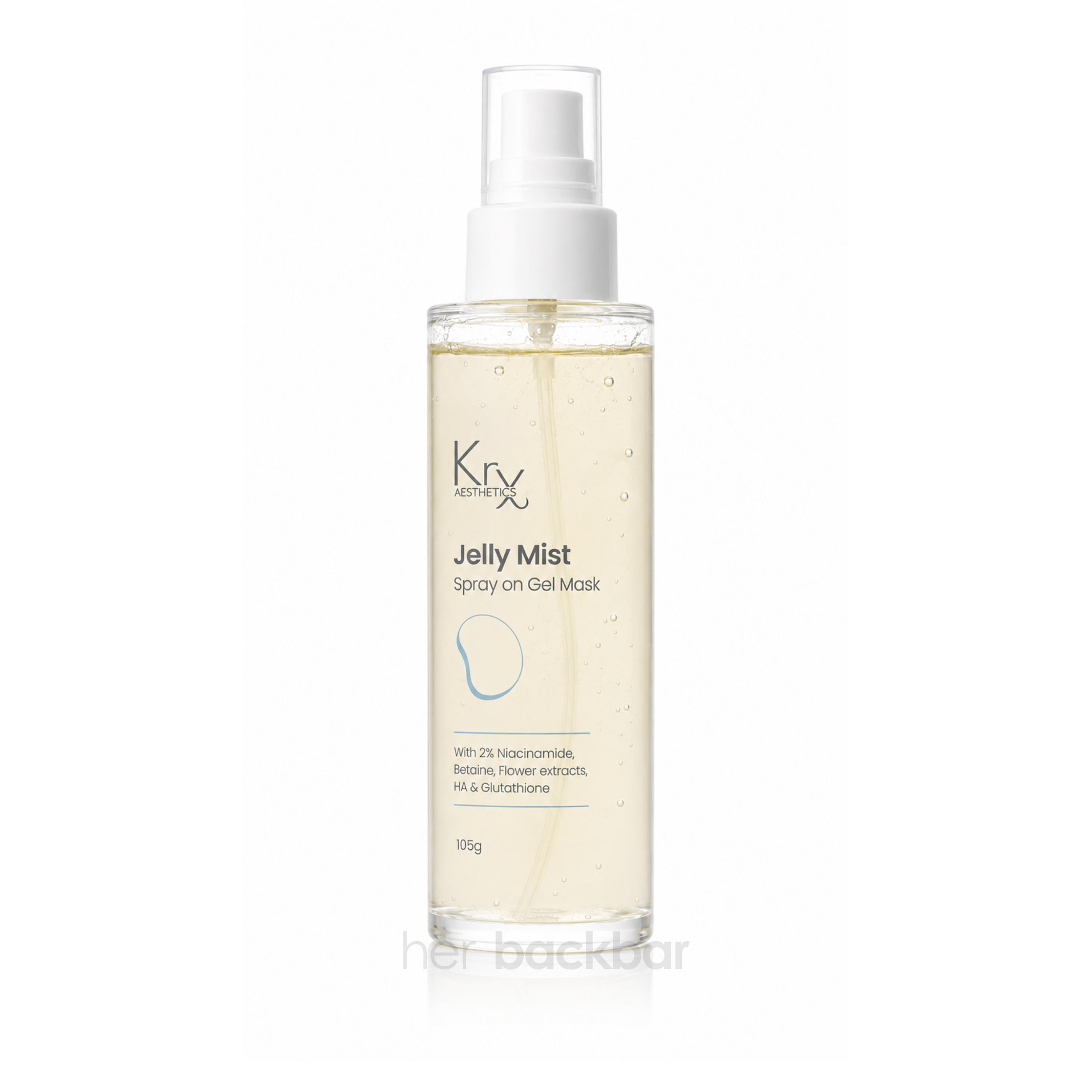 KrX Jelly Mist Spray on Gel Mask with niacinamide, hyaluronic acid and glutathione