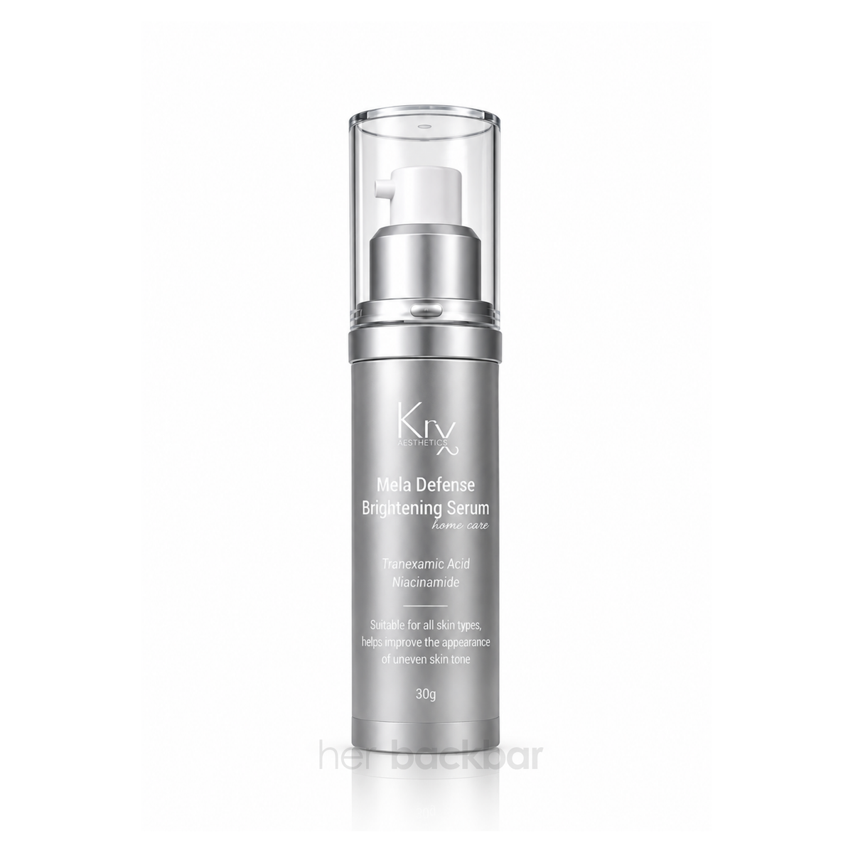KrX Mela Défense Brightening Serum with tranexamic acid and niacinamide for dark spots and uneven skin tone