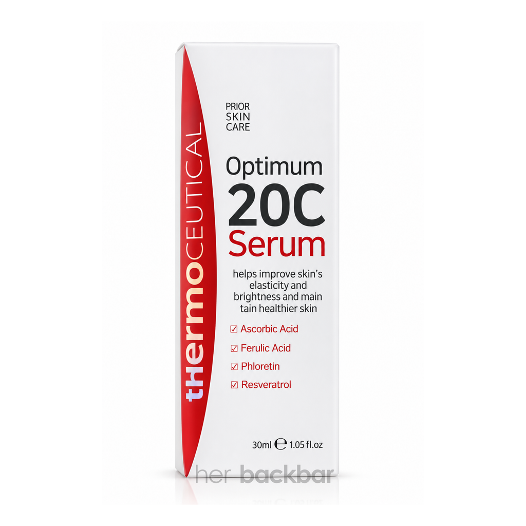 Thermoceutical Optimum 20C Serum packaging with vitamin C, ferulic acid, phloretin and resveratrol